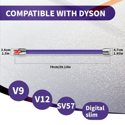 Purple Replacement Wand Extension Tube For Cordless Vacuum Cleaners Compatible With V9 V12 Slim SV18 SV20 SV30 SV46 SV57, 29.13 in with quick release.