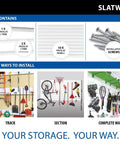 Heavy Duty PVC Slatwall Garage Organizer System 8 Ft By 4 Ft White Panels For A No-Fuss 32 Sq Ft Setup, Interlocking Slatwall Panels