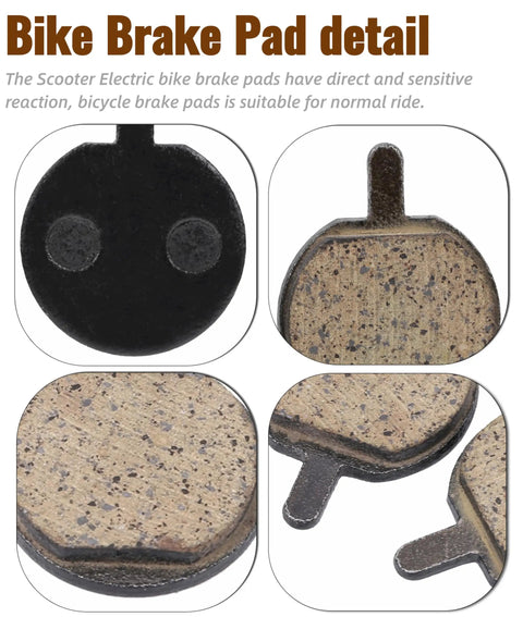 Close-up of Five Pairs Semi Metal Bicycle And Scooter Disc Brake Pads For Front And Rear Replacement On Electric Bikes And Scooters