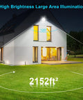LED Flood Lights Outdoor 100W 10000LM Plug In IP66 Waterproof illuminating house yard at night