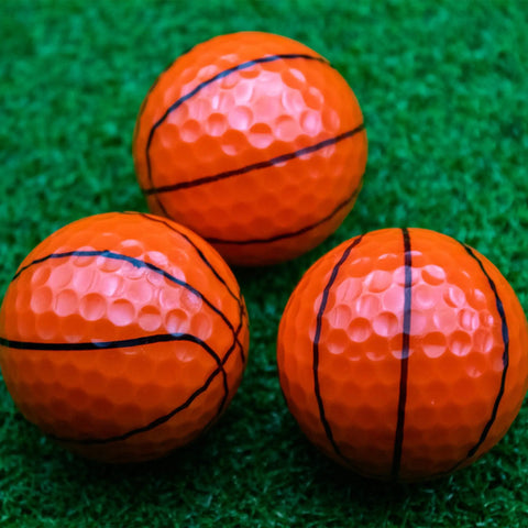Custom Photo Logo Or Text Basketball Golf Balls 12 Pack With 360 Degree Print Upload Your Own Design Dope Gift For Golfers Coaches Fans And Adults Perfect For Tournaments And Golf Outings on grass