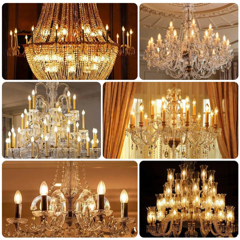 Frosted Torpedo Tip B11 Chandelier Bulbs, 40W Incandescent Equivalent, 2700K Warm White, E26 Medium Base, in elegant chandeliers
