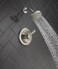 Lahara 17 Series Dual Function Shower Trim Kit With 5 Spray Touch Clean Shower Head Stainless Finish T17238-SS Valve Not Included