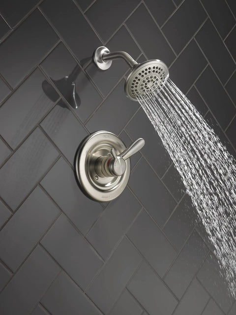 Lahara 17 Series Dual Function Shower Trim Kit With 5 Spray Touch Clean Shower Head Stainless Finish T17238-SS Valve Not Included