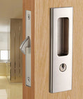Sliding Door Lock With Invisible Recessed Handle And Latch, Includes Keys, For Pocket Doors And Barn Wood Doors, Interior Privacy Hardware