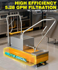 WantJoin Commercial Deep Fryer Oil Filter Machine 10.5 Gallon Mobile Grease Filtration Unit Stainless Steel 5.28 GPM capacity kitchen use.