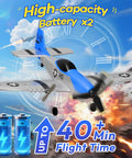 P51 Mustang RC Airplane For Beginners With 2.4GHz Control 3 Channel Remote 6 Axis Gyro Flying Toy, high-capacity battery display