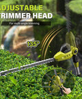 20V Cordless Pole Hedge Trimmer With 20 Inch Blades 9 Feet Reach Extension Pole for Shrubs Pruning Multi Angle Head in use
