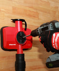 2-In-1 Vacuum Dust Collection Attachment For Drilling And Drywall Cutting, snugly fits four hose sizes, in use with power drill