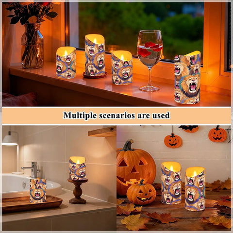 Dope Remote Control Led Flameless Candle Set Of Two Battery Operated Flickering Wicks for home decor in various settings.