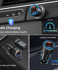 65 Watt Four Port Type C Car Charger Kit With Four Reinforced Usb C Cables, shown in vehicle's power outlet, compact and portable.