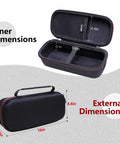 Durable EVA Case For FLIR TG165-X TG267 TG275 TG297 Thermal Cameras, open view showing inner and external dimensions diagram.