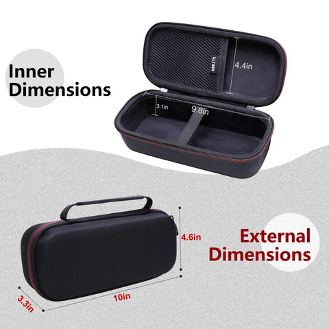 Durable EVA Case For FLIR TG165-X TG267 TG275 TG297 Thermal Cameras, open view showing inner and external dimensions diagram.