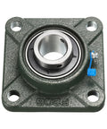 Pillow block bearing UCF206-18 with 1-1/8 in bore on square cast-iron flange, front view