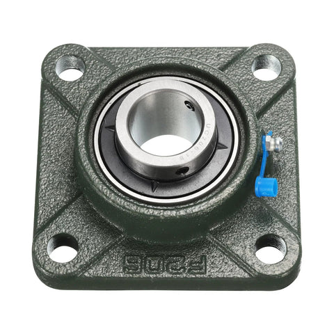 Pillow block bearing UCF206-18 with 1-1/8 in bore on square cast-iron flange, front view