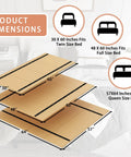 Foldable Twin Bunkie Board And Low Profile Box Spring Keep Your Mattress Firm With This Rock Solid Support Frame dimensions displayed