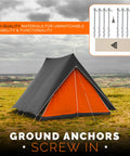 Heavy Duty 12 Inch Ground Stakes Set Of 8 Screw In Anchors for tent setup in field includes drill bit
