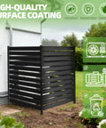63 Inch High Black Privacy Screen for AC Units and Trash Cans, heavy duty outdoor fence panel in garden setting