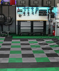 Interlocking Drainage Mat Tiles 12 Inch By 12 Inch Pack Of 55 Non Slip PP Floor Shower Mats For Garage Garden Kitchen And Outdoor Use Gray For Any Wet Area installed in garage