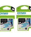 Gotta Keep Your Desk Nailed Down With Sleek Self Adhesive Label Rolls Measuring Half Inch By Twenty Three Feet Black Print On Crisp White Base Quick Peel And Stick Formula For Neat Office Sorting Or Pantry Makeovers Comes As Two Roll Pack, featuring side view of two label rolls with packaging.