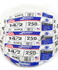 14/2 With Ground NM-B Indoor Cable, 250 Ft Dry Location Romex Style Electrical Wire, W/G 14 Gauge packaging