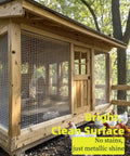 Wooden chicken coop with 36x50 Inch Hardware Cloth One Half Inch Mesh, Nineteen Gauge, Hot Dip Galvanized wire mesh fencing.