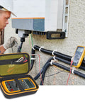 Hard Carrying Case For Digital Multimeters Like Fluke 87V 88V 15B Plus 17B Plus And More, shown open with tools inside