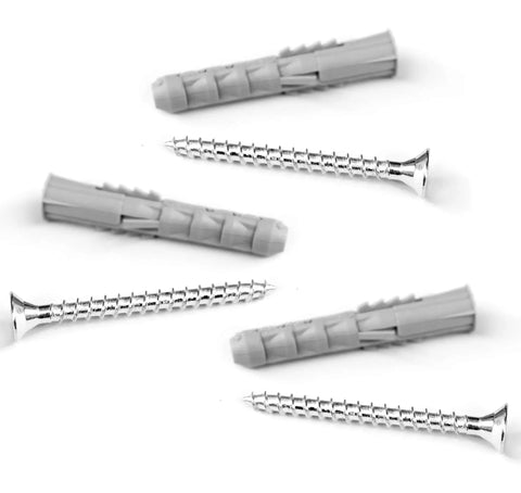Plastic wall anchors and metal screws for Heavy Duty Wall Mounted Ski And Gear Rack For Garage Storage installation.