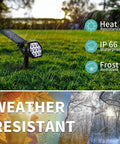 Solar Outdoor Lights 10 LED Landscape Spotlights, Two-In-One Wireless Adjustable, weather-resistant in rain on grass