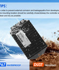 Waterproof and dustproof electric vehicle controller showcasing IP67 protection in outdoor environment