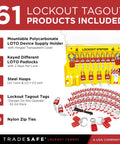 Lockout Tagout Station With LOTO Devices For OSHA Compliance And Industrial Safety, 14 Pack Safety Lock Set, 6 Hasps, 40 Do Not Operate Tags, Lockout Kit Board, Durable Polycarbonate Safety Supply
