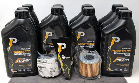 Transaxle Hydro Change Kit, 10 Quarts Of 20W-50 Fluid, With Two Filters, Replacement For Hydro Gear 72881, Includes Oil Absorbent Pad And Funnel