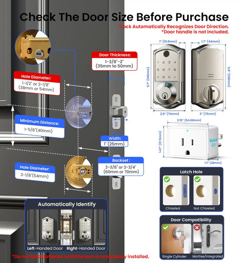 Satin Nickel WiFi Smart Keyless Entry Lock For Front Door Featuring Fingerprint And Password Access Mobile App Control For No Sweat Remote Access And Straight Up Knockout Home Protection