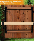 Heavy Duty 2x4 Door Barricade Brackets U Shaped Security Braces For Indoor And Outdoor Doors Black Finish 2 Pack Rugged Carbon Steel Construction For Extra Home Security installed on wooden gate