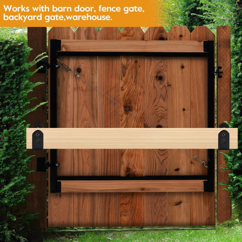 Heavy Duty 2x4 Door Barricade Brackets U Shaped Security Braces For Indoor And Outdoor Doors Black Finish 2 Pack Rugged Carbon Steel Construction For Extra Home Security installed on wooden gate
