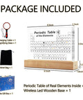 Package of 83 Real Elements Inside Periodic Table Poster With 8.3 Inch Acrylic Lighted Stand and accessories included