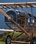 Front view of Curtiss JN-4D Jenny 1:16 Scale Model Kit With Laser Cut Basswood And Metal Parts, showcasing propeller and engine detail.