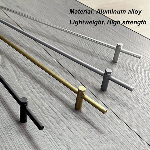 Heavy Duty Aluminum Shelf Rail System Built Tough As Nails With Six Pack Gallery Brackets shown in black, gold, and silver