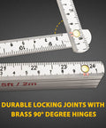 FR-72 Carpenter's Folding Rule Built Tough Workhorse Lightweight Composite Ruler with brass hinges and easy-read inch fractions.