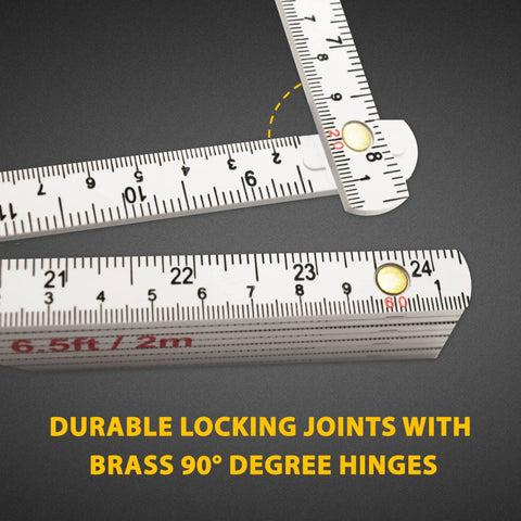 FR-72 Carpenter's Folding Rule Built Tough Workhorse Lightweight Composite Ruler with brass hinges and easy-read inch fractions.