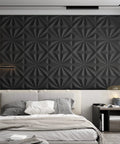 Dope 3D Star Textured PVC Wall Panels White Decor Tiles Pack of 12, 19.7 x 19.7 Inches Each, Covers 32 Sq Ft, Easy Install in bedroom