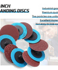 250 Piece Assorted 2 Inch Sanding Discs Set For Die Grinder With 36 60 80 120 240 Grits, displayed in a circular layout