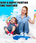 Mother and child painting with 40 Pcs 2 Inch Mini Foam Paint Roller Covers For Textured And Smooth Surfaces, high density sponge rollers.