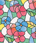 Lisboa Red Self-Adhesive Privacy Glass Window Film For Windows, Doors, Showers, And Glass Surfaces with colorful floral pattern
