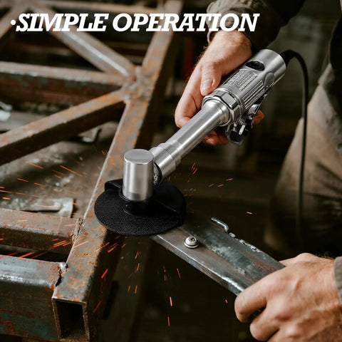3 Inch Pneumatic Cut Off Tool With Extended Handle And Stepless Speed Dial Runs Cool And Cuts Through Welds Fast Spinning 18000 Rpm for metal grinding.