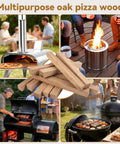 Portable Pizza Oven Firewood Logs for Outdoor Cooking 6 Inch White Oak Kiln Dried Low Smoke Fuel for Ooni Karu 12 Solo Stove Pi