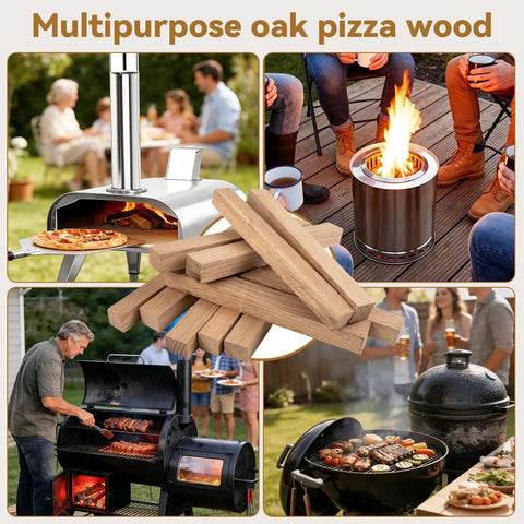 Portable Pizza Oven Firewood Logs for Outdoor Cooking 6 Inch White Oak Kiln Dried Low Smoke Fuel for Ooni Karu 12 Solo Stove Pi