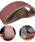 Beast Heavy Duty 4x36 Sanding Belts Set 15 Belts For Belt Sanders, Aluminum Oxide Paper, 80-400 Grit, shown on belt sanders