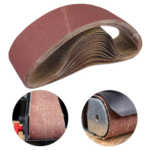 Beast Heavy Duty 4x36 Sanding Belts Set 15 Belts For Belt Sanders, Aluminum Oxide Paper, 80-400 Grit, shown on belt sanders