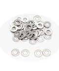 Flat washers, stainless steel 304, 3/16 in ID x 1/2 in OD, 1.0 thickness, plain finish, 100 pcs